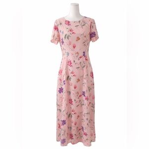 🌸 Pendleton Pink Floral Silk Maxi Dress Size 12 NWT NEW Romantic Elegant